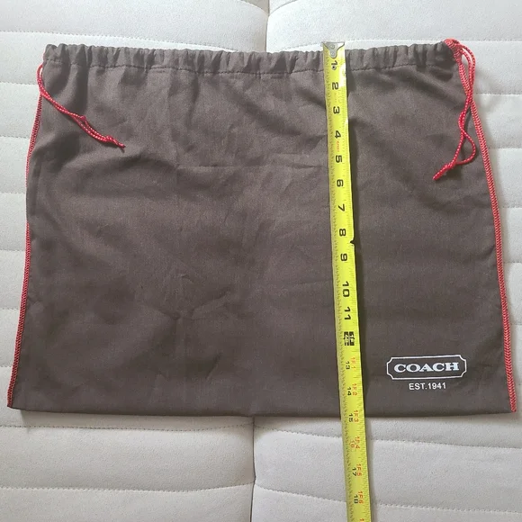 ❣️COACH Dust Bag Protection Storage Bag Brown with Red Drawstring - Picture 4 of 5